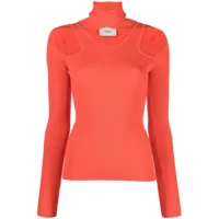 coperni cut-out ribbed-knit top - rouge