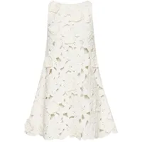 oscar de la renta robe évasée gardenia en crochet - blanc