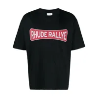 rhude t-shirt rallye à logo imprimé - noir