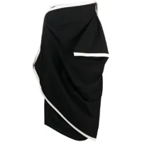 issey miyake jupe drapée à design asymétrique - noir