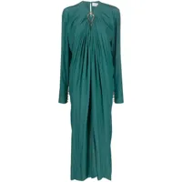 lanvin robe mi-longue à design drapé - vert