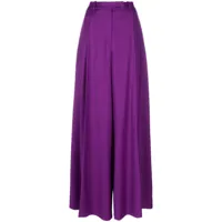 rochas pantalon palazzo en laine vierge mélangée - violet