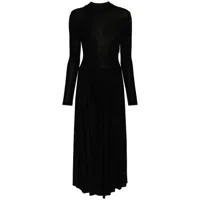 claudie pierlot robe longue à jupe plissée - noir