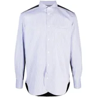 junya watanabe man chemise en coton à rayures - blanc