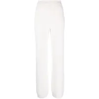 lorena antoniazzi pantalon en maille torsadée à coupe droite - blanc
