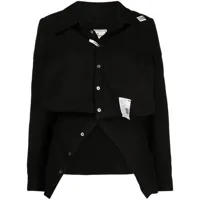 maison mihara yasuhiro chemise asymétrique à logo appliqué - noir