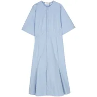 ami paris robe-chemise mi-longue évasée - 484 cashmere blue