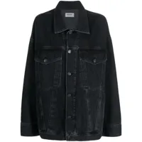 agolde veste en jean martika à coupe oversize - noir