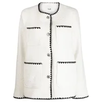b+ab veste en tweed à quatre poches - blanc