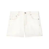 off-white short en jean à coutures contrastantes - blanc