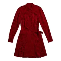 jason wu robe en brocart à design plissé - rouge