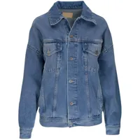 ag jeans spread-collar denim jacket - bleu