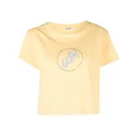 bode t-shirt crop à appliqué usa - jaune