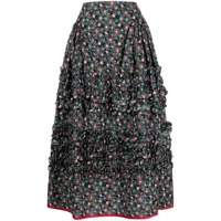 molly goddard jupe mi-longue à fleurs - multicolore