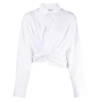 christopher esber t-shirt en coton tempest à détail torsadé - blanc