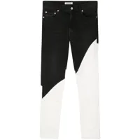 undercover jean skinny à design colour block - noir