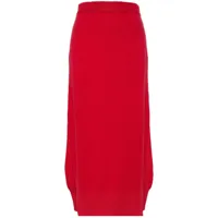 barrie jupe en maille à taille haute - rouge