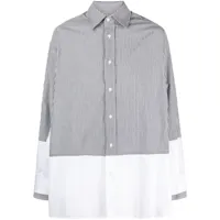 mm6 maison margiela chemise en coton à rayures - gris