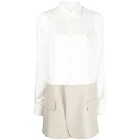 mm6 maison margiela robe-chemise spliced - blanc