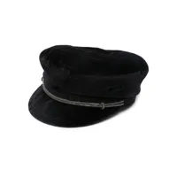 borsalino casquette gavroche à patch logo - noir