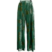 uma wang pantalon ample à détail de plis - vert