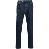 incotex jean slim à patch logo - bleu