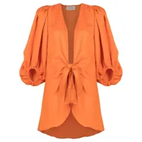 adriana degreas robe courte à col v - orange