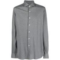 orian chemise chiné à col italien - gris
