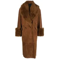 salvatore santoro manteau en cuir artificiel - marron
