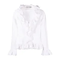 ludovic de saint sernin chemise à volants - blanc