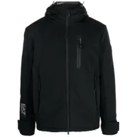 ea7 emporio armani veste zippée à patch logo - noir