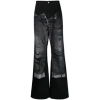 jean paul gaultier jeans à imprimé trompe l’œil - noir
