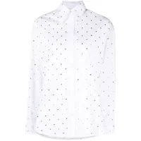 rabanne chemise en popeline à ornements strassés - blanc