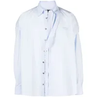 y/project chemise en coton mélangé à logo brodé - bleu