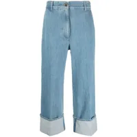 patou jean ample à coupe courte - bleu