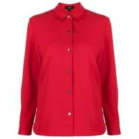 theory chemise boutonnée à col pointu - rouge