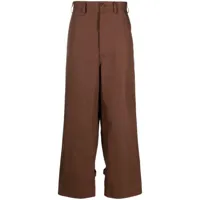 kenzo pantalon droit à trois poches - marron
