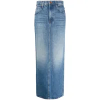 mother jupe longue en jean à plaque logo - bleu