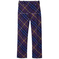 burberry pantalon droit à carreaux - violet