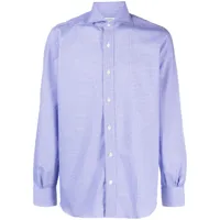 mazzarelli chemise en coton à carreaux - bleu
