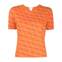 céline pre-owned t-shirt à logo macadam (années 1990-2000) - orange