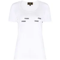 fendi pre-owned t-shirt à logo brodé (années 1990-2000) - blanc