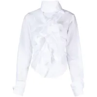 vivienne westwood chemise asymétrique à logo brodé - blanc