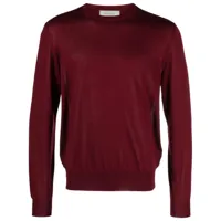 canali pull en maille fine à col rond - rouge