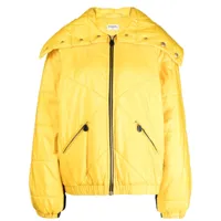 chanel pre-owned veste matelassée en soie (années 1980-1990) - jaune