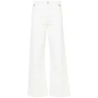maje jean droit à taille haute - blanc