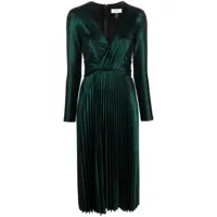 nissa robe mi-longue plissée à effet métallisé - vert