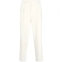 zegna pantalon de costume à plis marqués - blanc