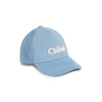 chloé kids casquette à logo brodé - bleu