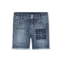 givenchy kids short en jean à motif 4g - bleu